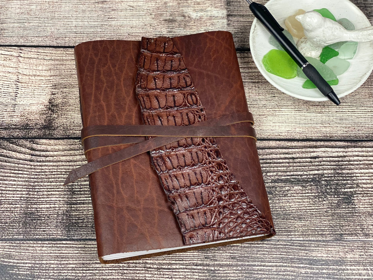 Large Leather Journal - Bison and Caiman