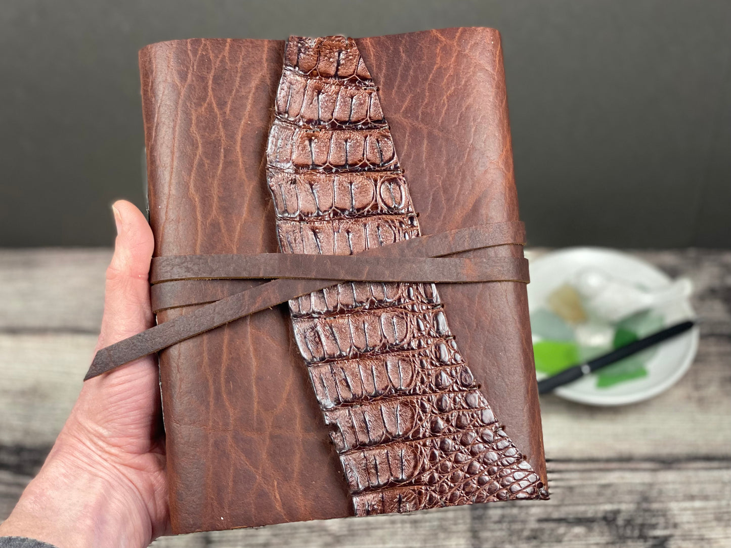 Large Leather Journal - Bison and Caiman