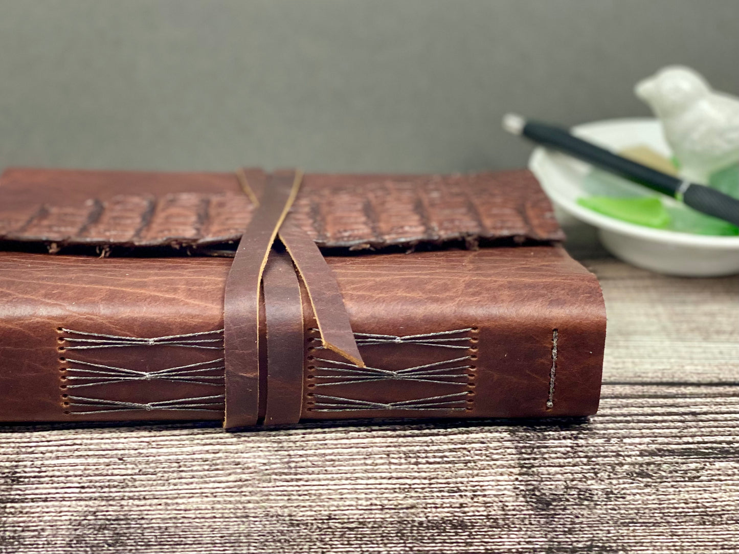 Large Leather Journal - Bison and Caiman