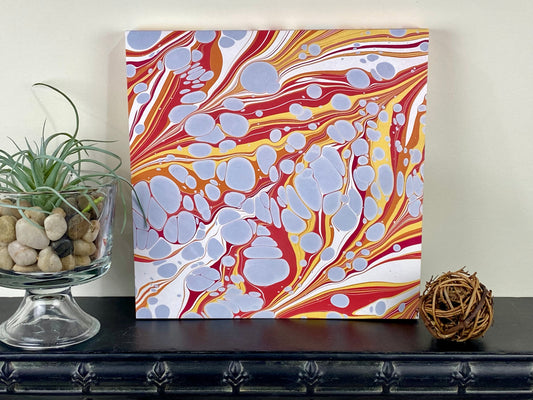 Original 8x8 Marbled Wall Art "Red River"