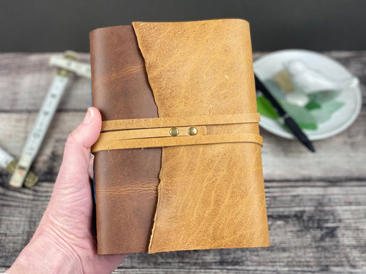 5x7 Blank Bison Leather Journal