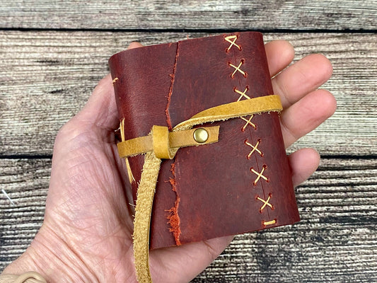 Mini Journal - dark red bison