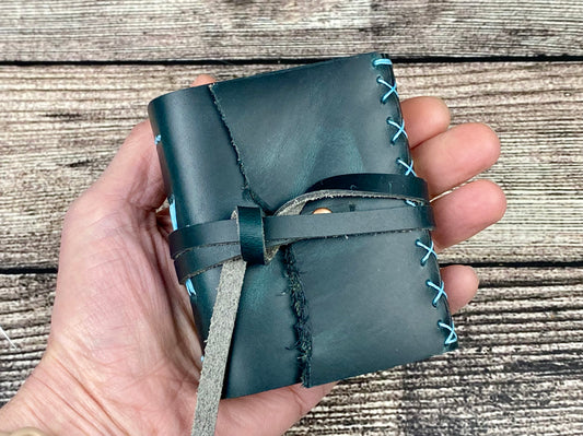 Mini Journal - Peacock cowhide