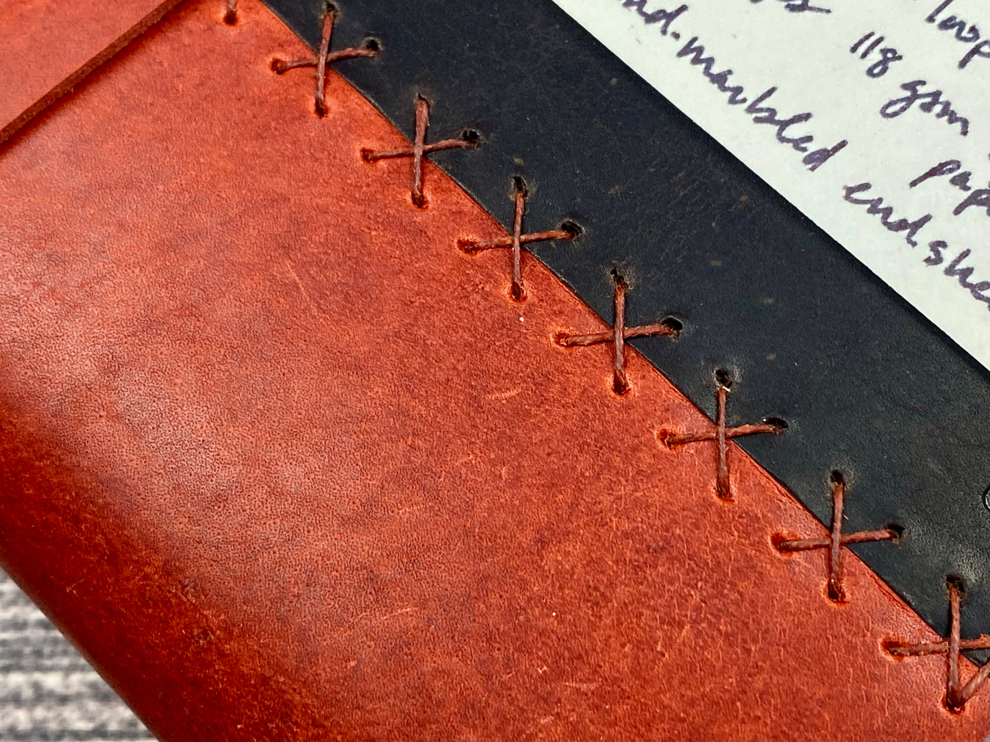 7x5 Bison Leather Sketchbook Journal in Espresso and Red