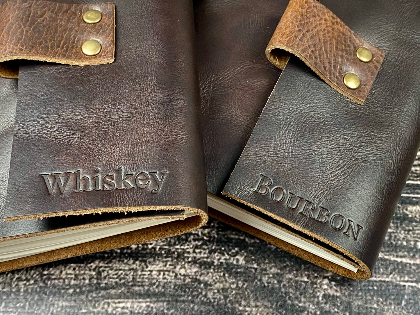 Whiskey or Bourbon Journal, Leather Notebook