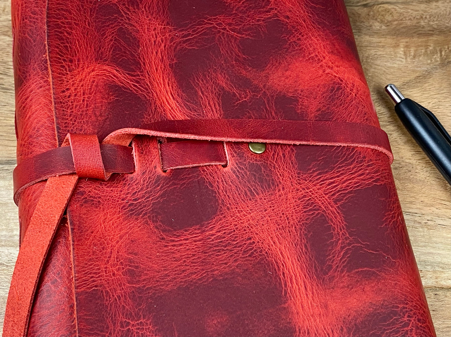 Large Refillable Journal in Red Leather