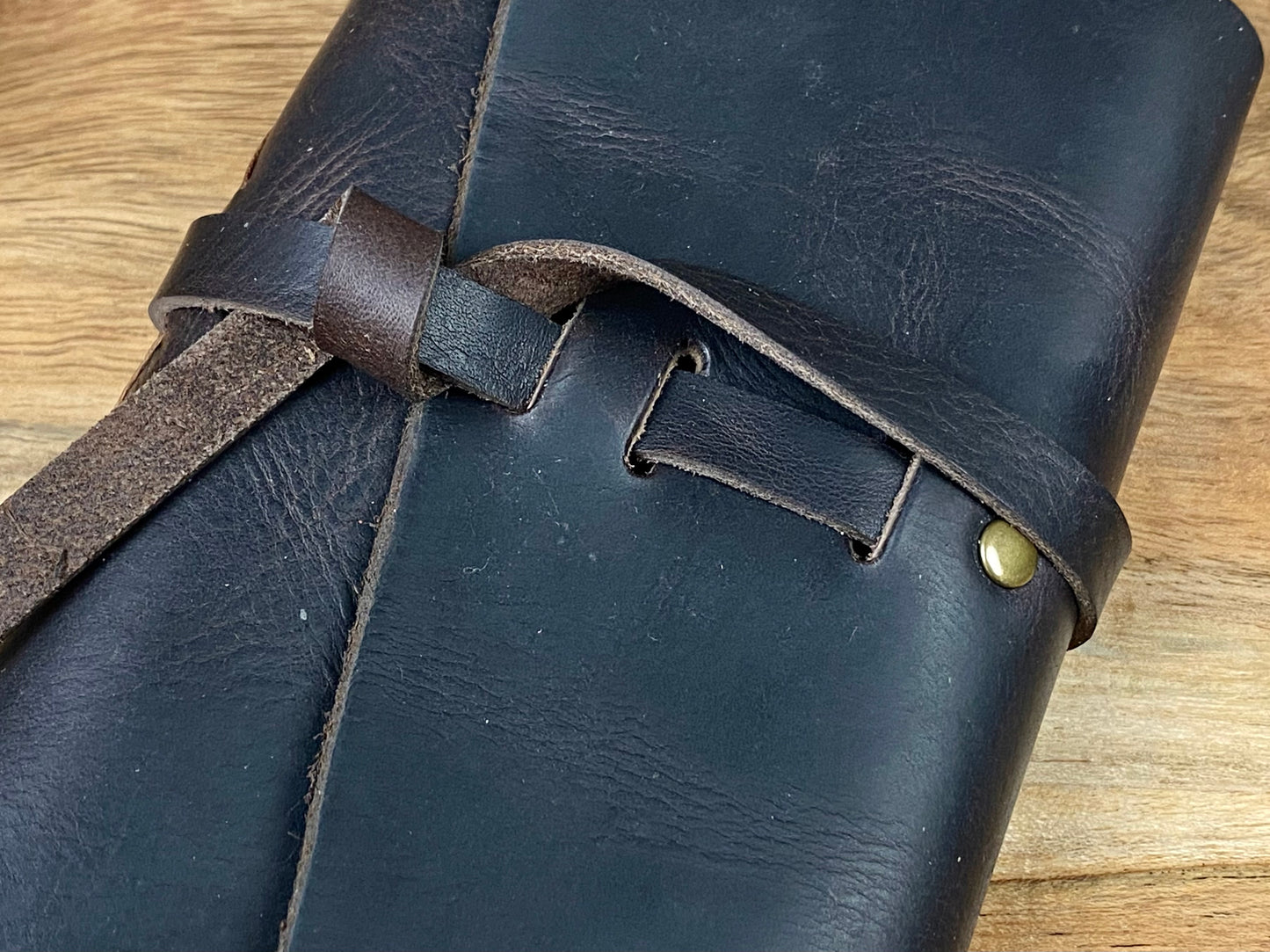 Pocket Refillable Journal in Espresso Leather