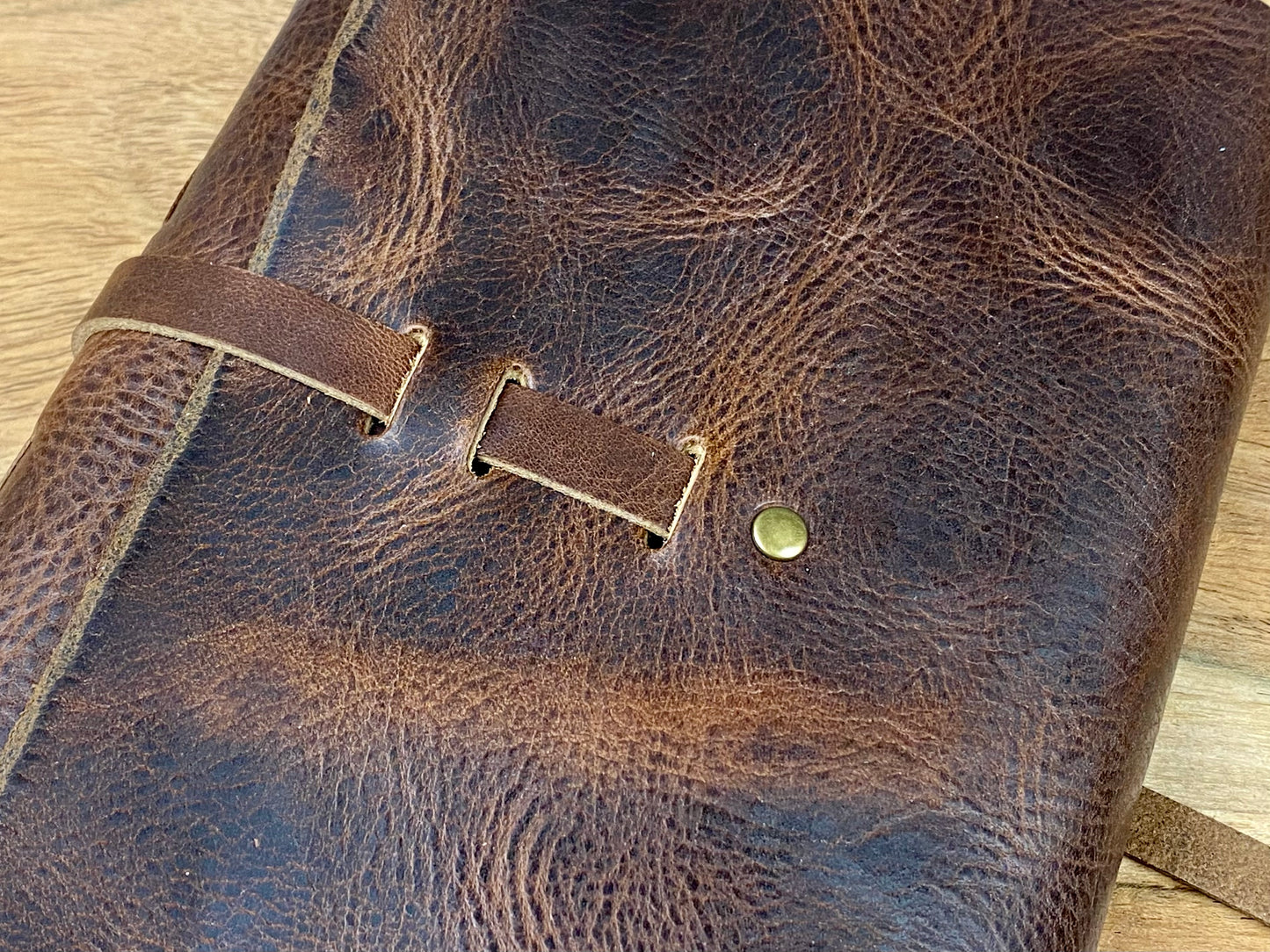 Large Refillable Journal in Saddle Brown Leather