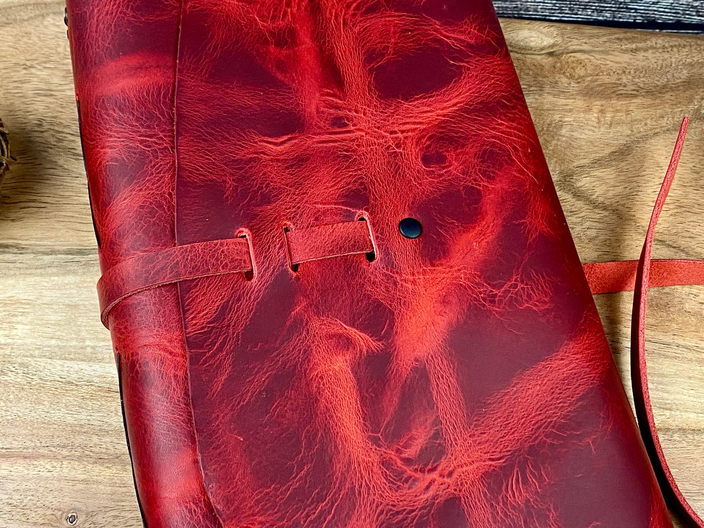 Large Refillable Journal in Red Leather