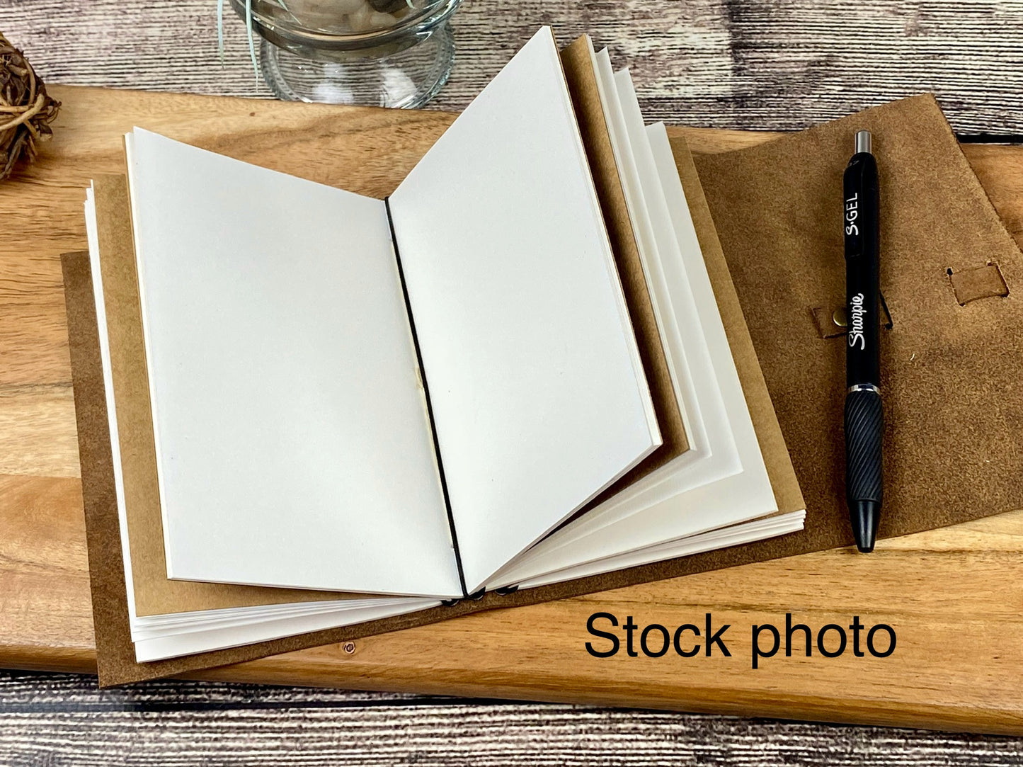 Pocket Refillable Journal in Red Leather