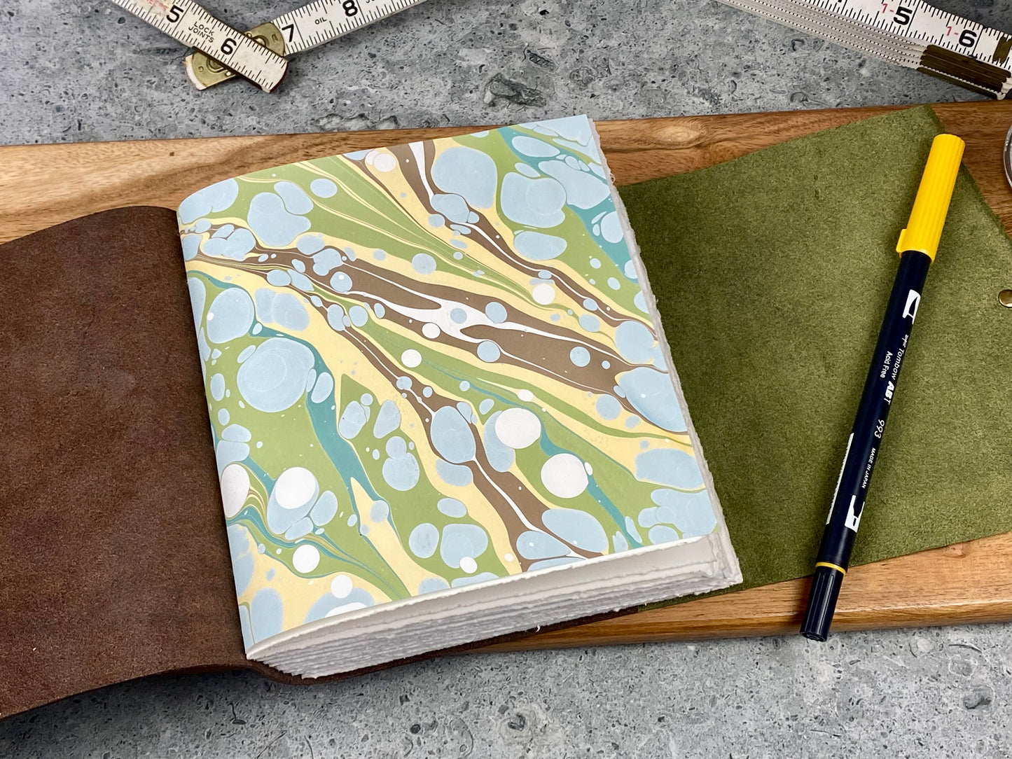 Watercolor Sketchbook / Art Journal in Olive and Espresso