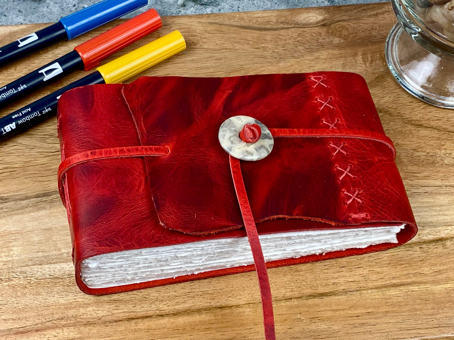 Travel Watercolor Sketchbook / Art Journal in Vivid Red