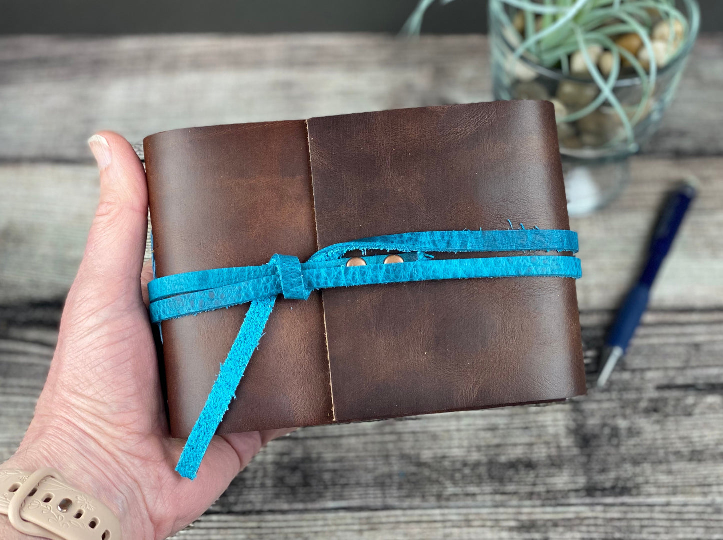 Leather Travel Sketchbook - Toasted Wheat hand-distressed