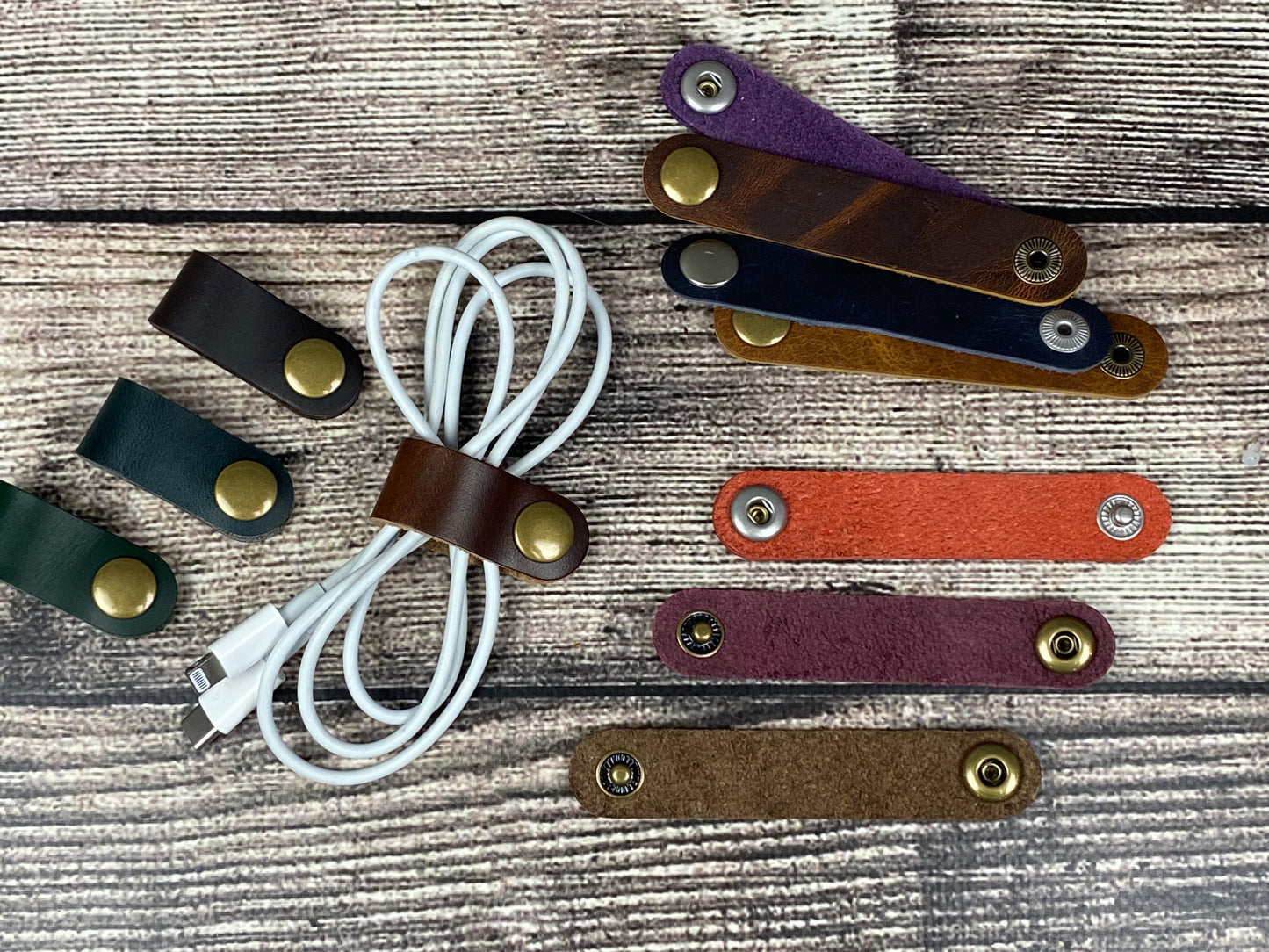 Leather Cord Keepers - Set of 3