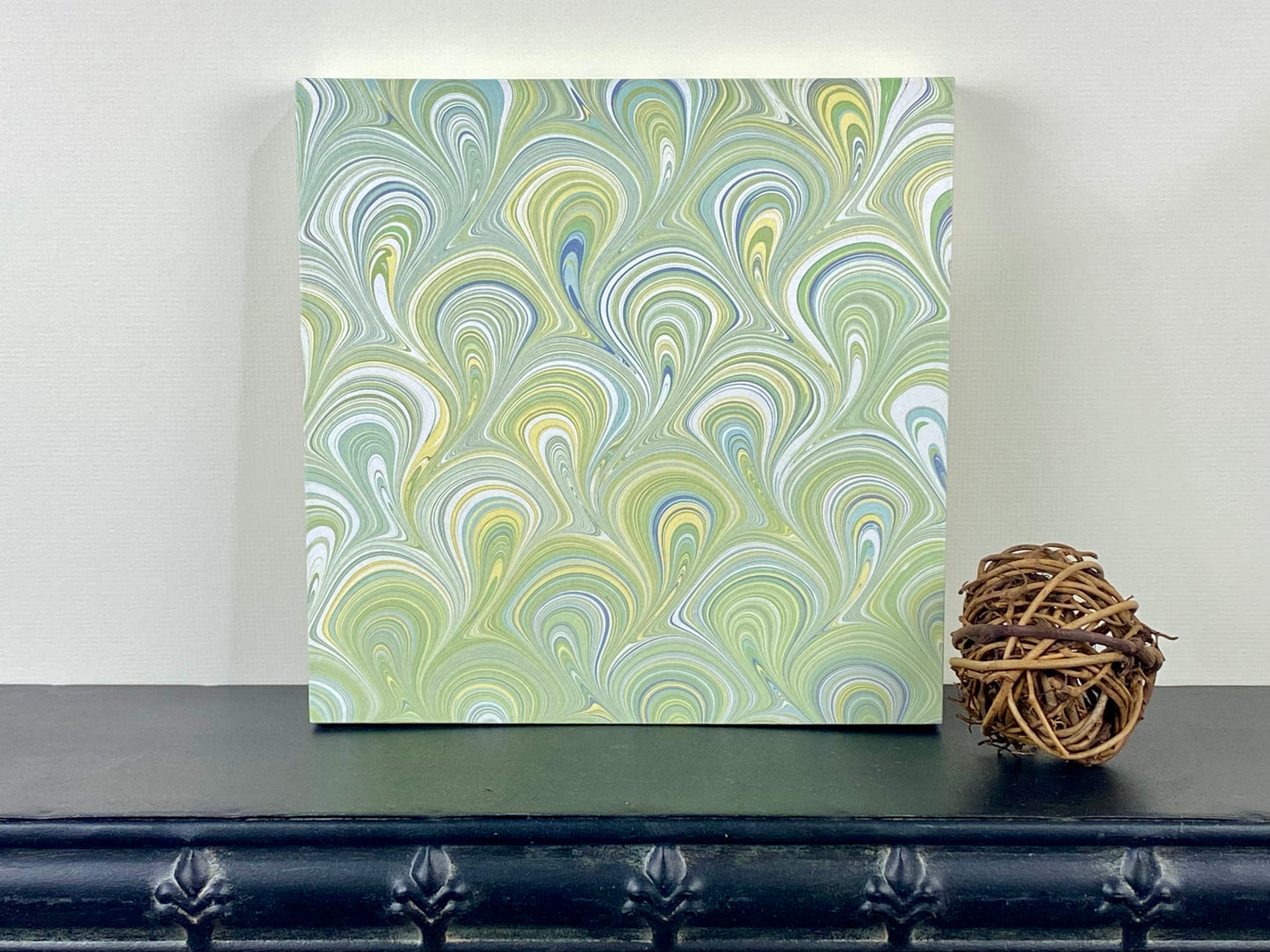 Original 6x6 Marbled Wall Art "Guac"