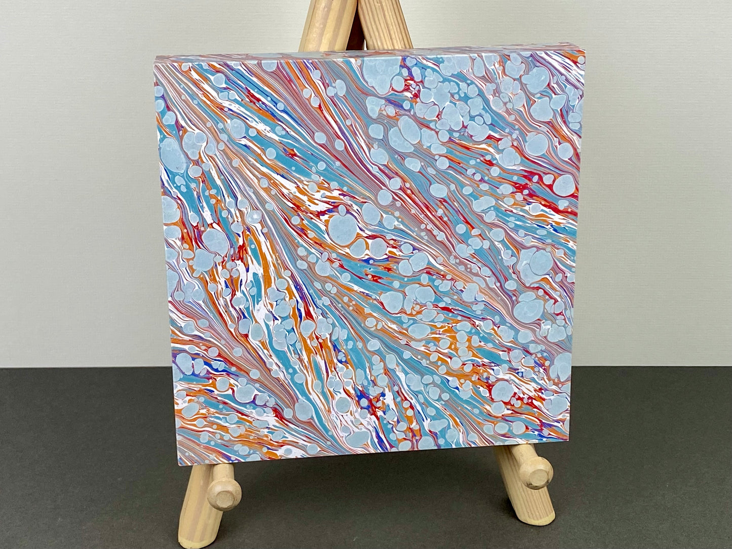 Original 6x6 Marbled Wall Art "Go With the Flow"