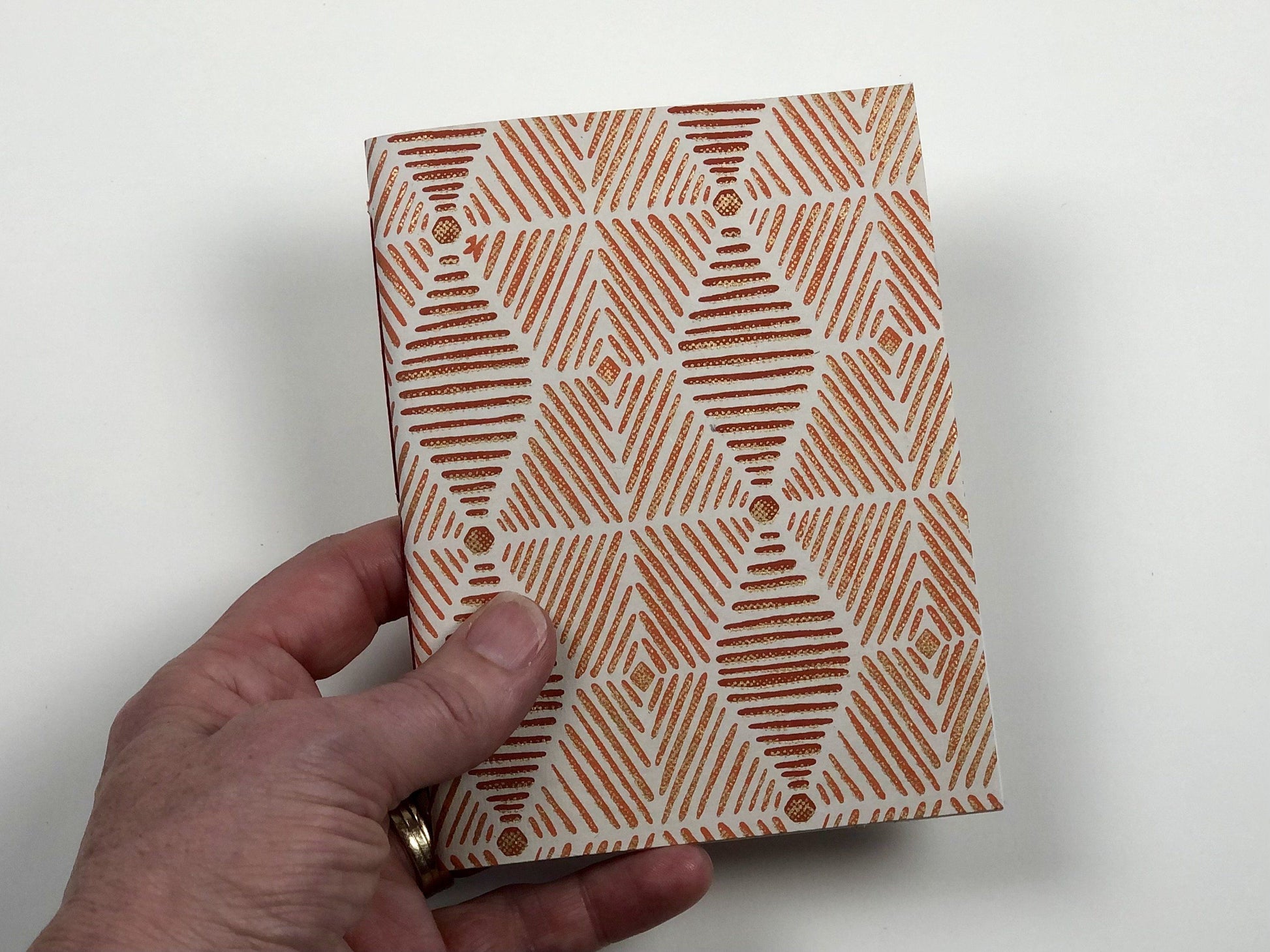 Handbound Jotter Notebook jotter Scroll & Ink Rust Geometric 