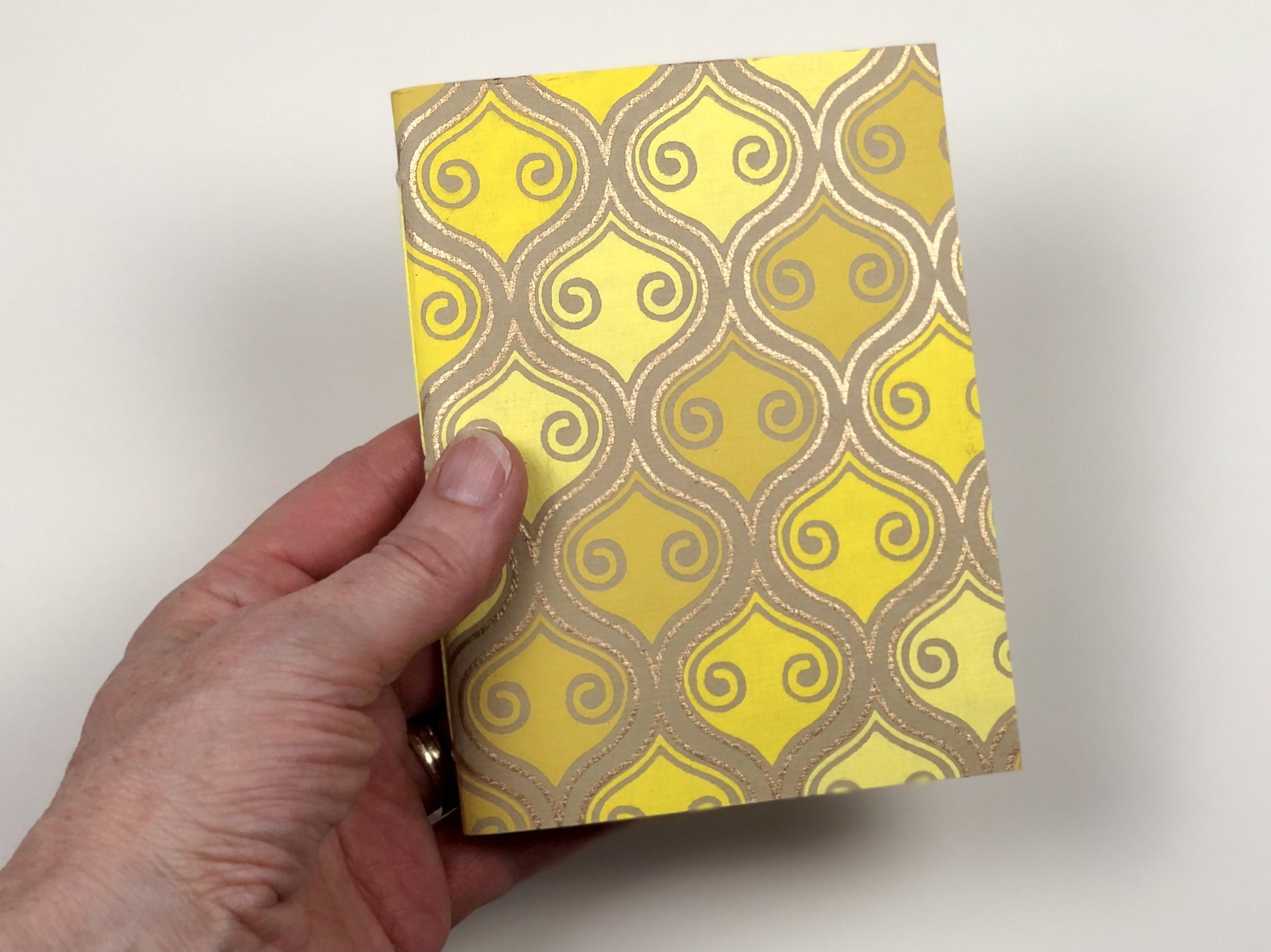 Handbound Jotter Notebook jotter Scroll & Ink Yellow Ogee 